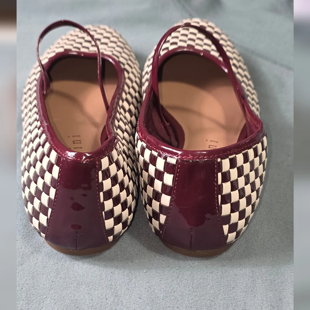 Gianni Bini, the Rhett Woven Patent Leather Checkered Detail Mary Jane Ballerina - Picture 3 of 6